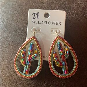 Wildflower multi color cactus earrings